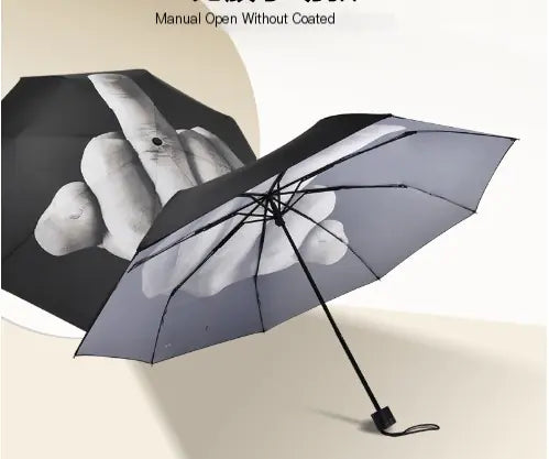 Middle Finger Folding Umbrella - Disdain Gesture Design