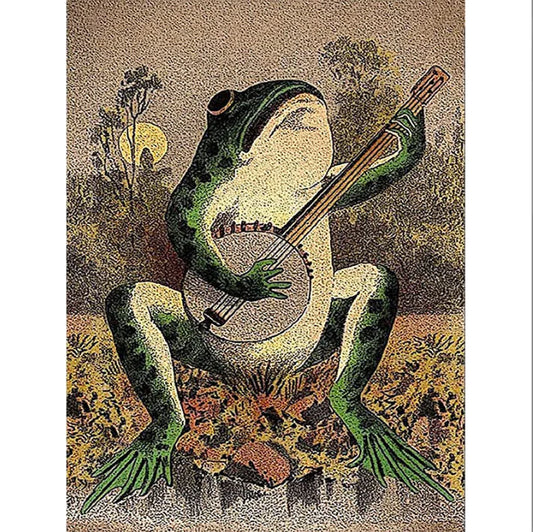 Frameless Vintage Frog Art Deco Wall Poster Decor