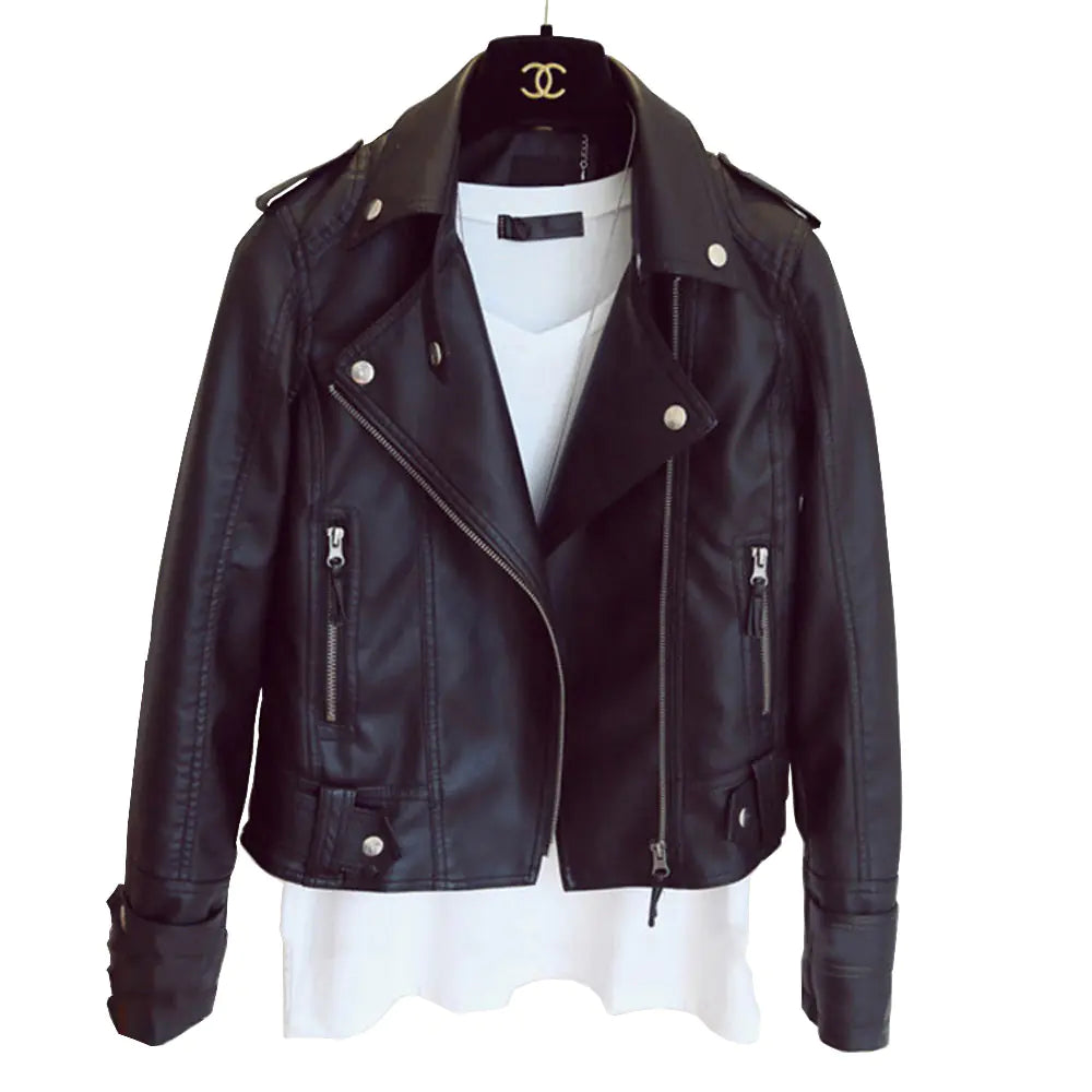 Versatile Women's Slim leather Street Jackets - Fashionable & Comfortable