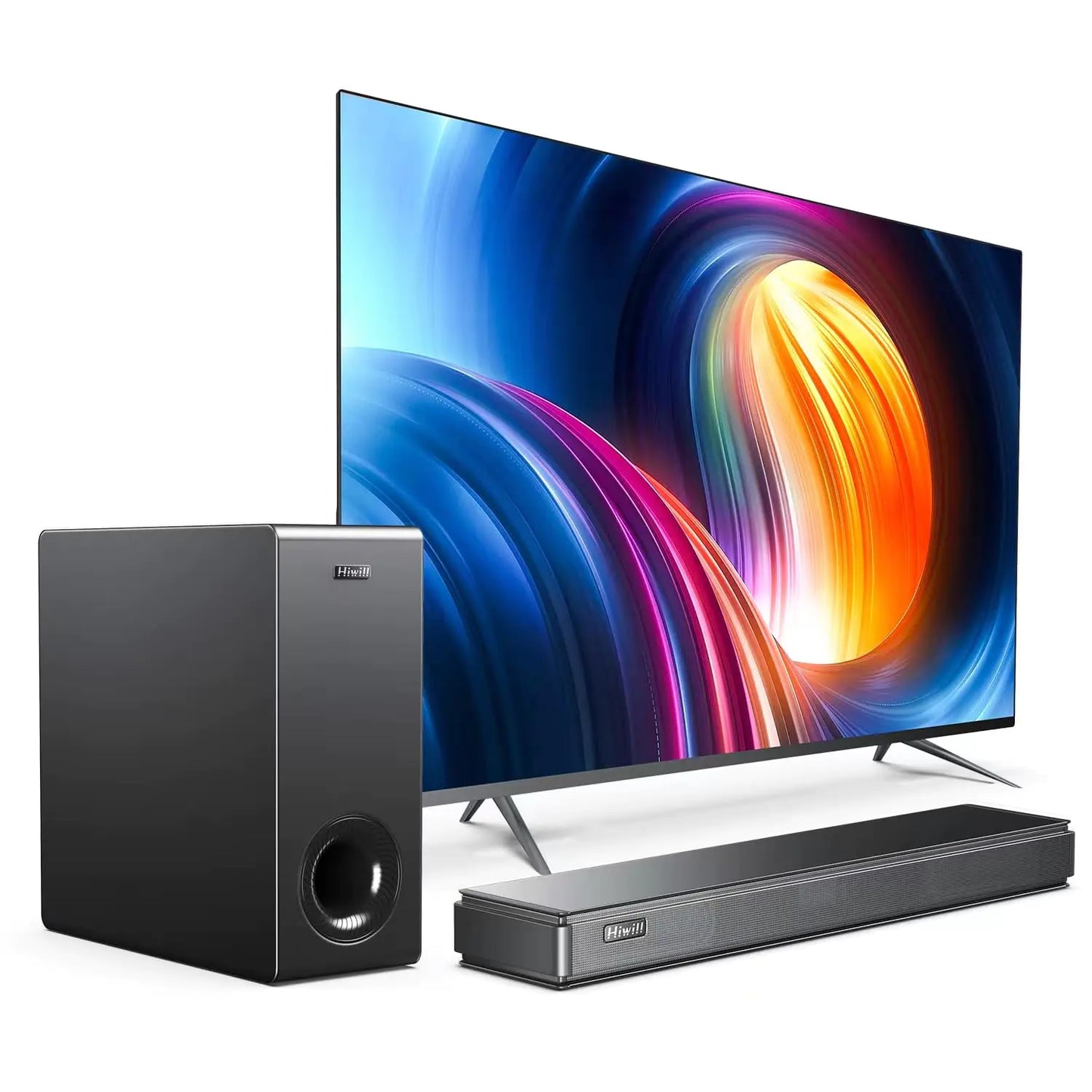 Hiwill 2.1ch Sound Bars for Smart TV 180W Soundbar with 5.25" Subwoofer Deep Bass Boost TV Speakers Sound Bar PC Soundbar with ARC/Bluetooth 5.3/Optical/AUX/USB Home Theater Sound System HW210