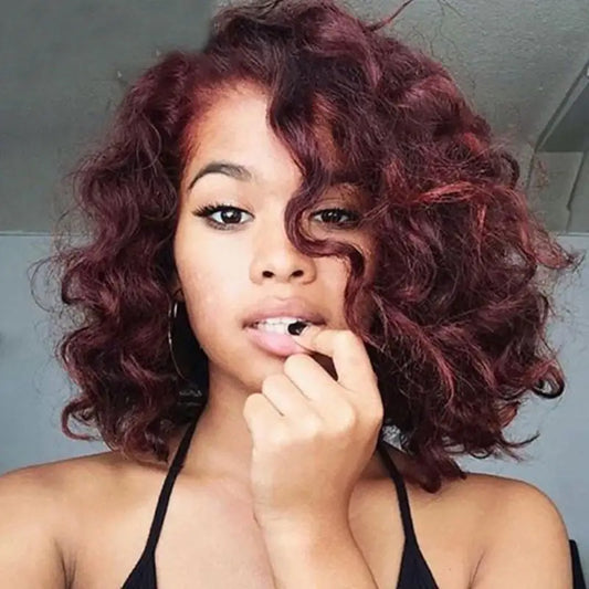 Burgundy Curly Hair Hood Accessory