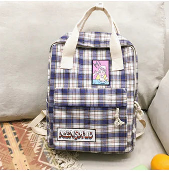 Vintage Plaid Art Style Women's Tote & Backpack