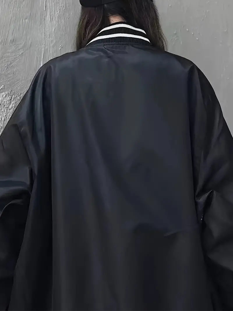 Stylish Graphic Print Loose Thermal Jacket for Women