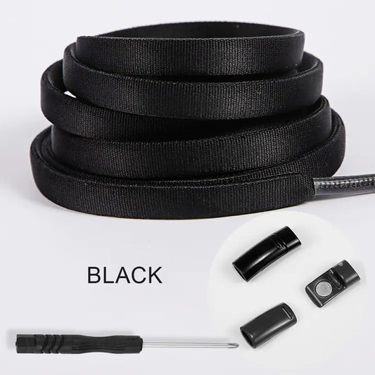 Colorful Magnetic No-Tie Shoelaces with Metal Flat Design