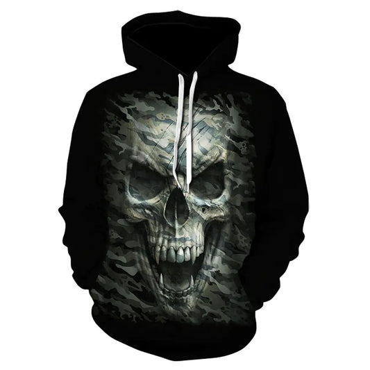 3D Digital Print Skeleton Men’s Loose Sweatshirt