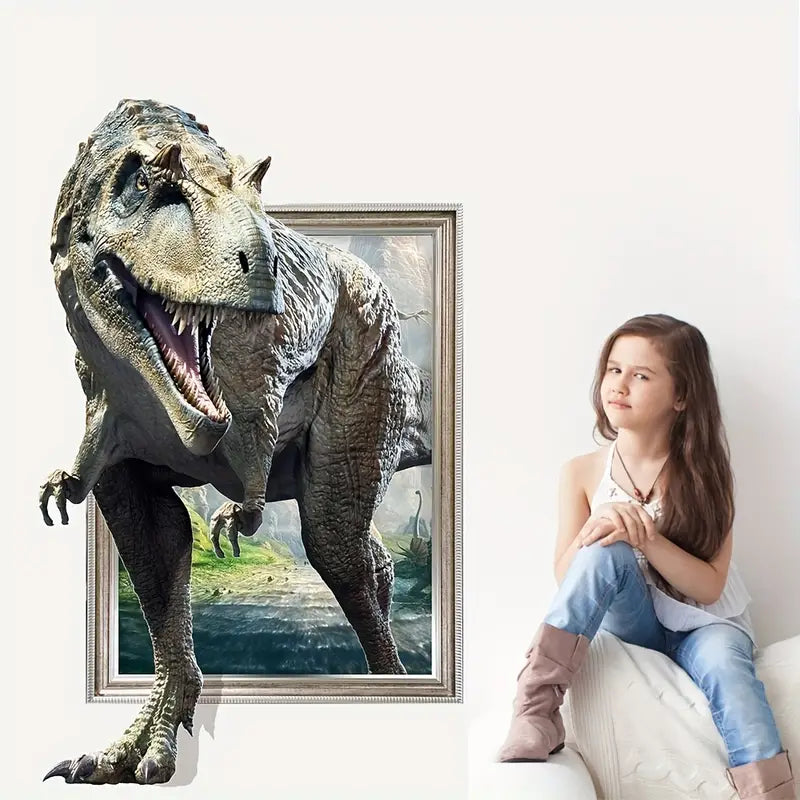 3D Dinosaur Wall Art Sticker - Creative Design (1pc)