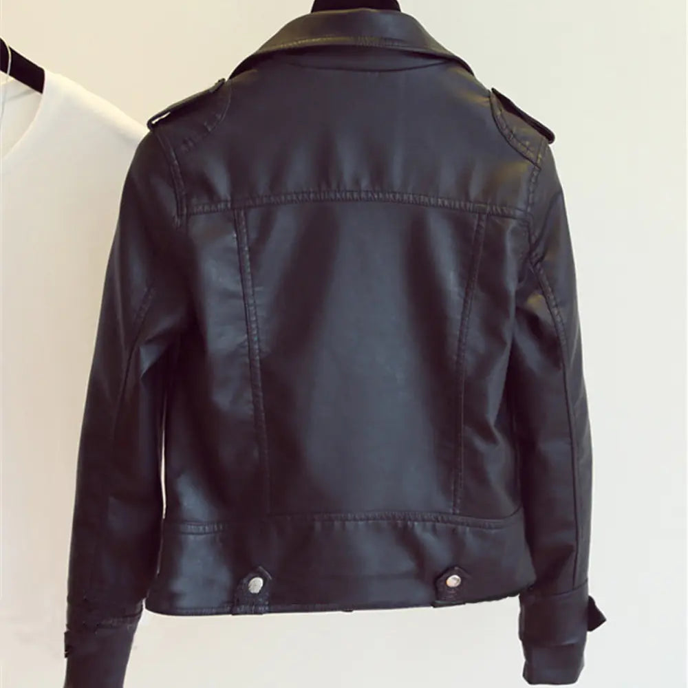 Versatile Women's Slim leather Street Jackets - Fashionable & Comfortable