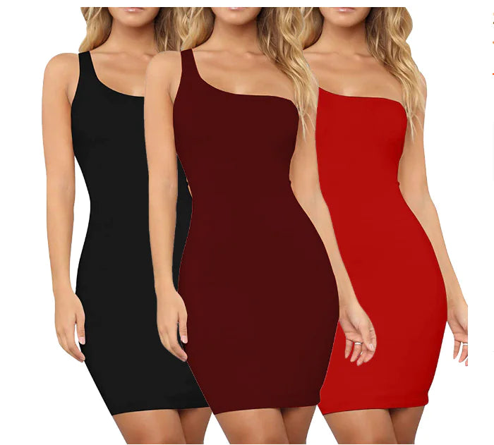 One-Shoulder Long Sleeve Dress