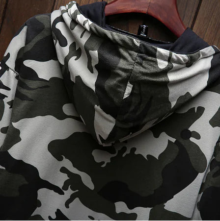 Camo Graphic Hoodie for Youth Students, Loose Fit T-Shirt