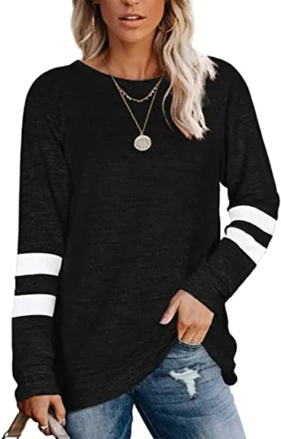 2025/2026 Women's Casual Loose Round Neck Long Sleeve T-Shirt