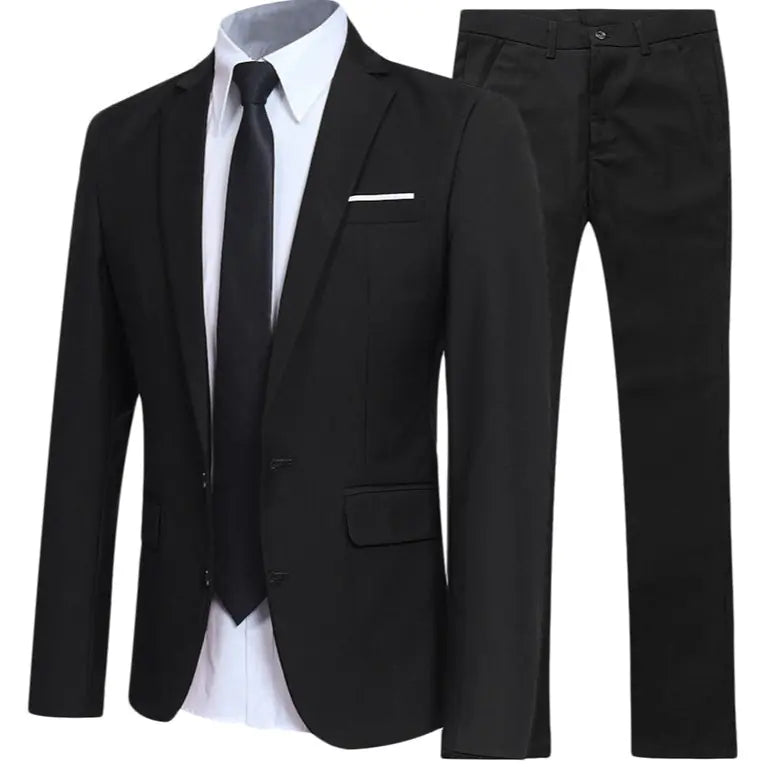 Men's Slim Fit Formal Suit for Weddings and Business