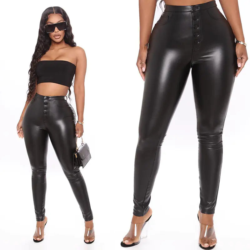 High Waist Tight Fitting Trousers