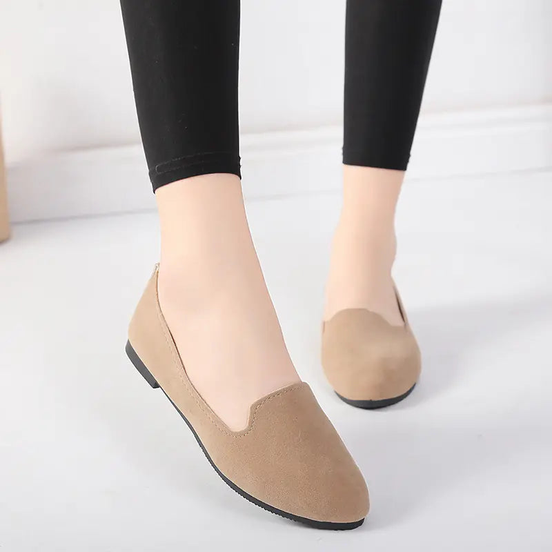 Women's Flat Shoes - Comfortable Candy Color Work Footwear