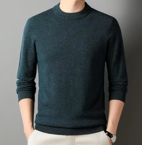Men's Round-neck Long-sleeved Knitted Sweater