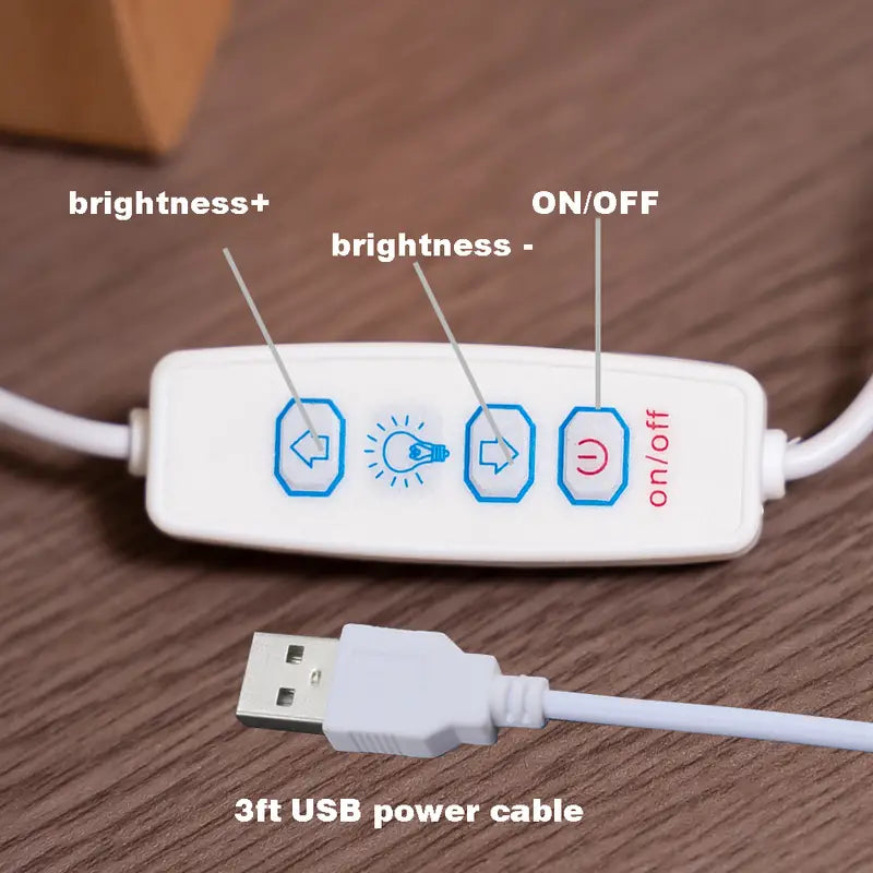 LED Wood Desk Lamp - Dimmable Night Light Decor