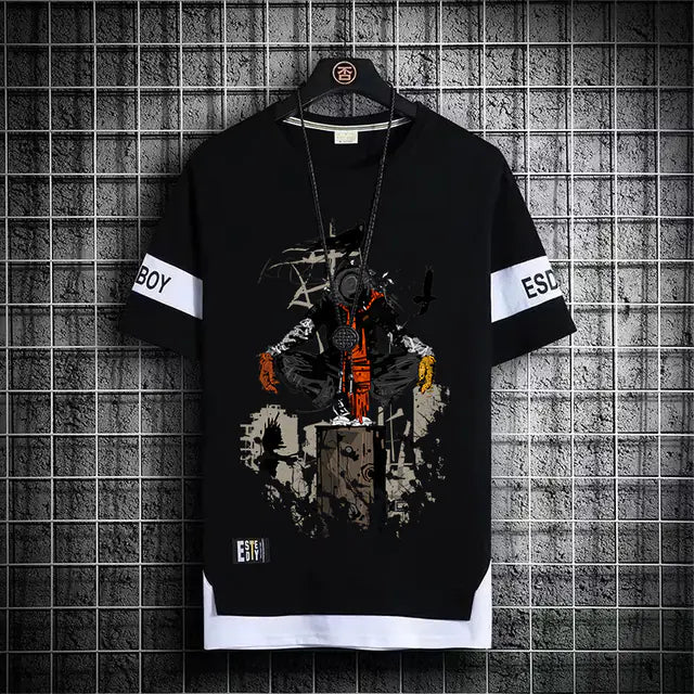 Men's Summer Short Sleeve Graphic T-Shirts (Japan Fashion)