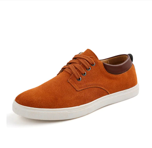Leather Casual Sneakers (Men's Genuine Leather Shoes)