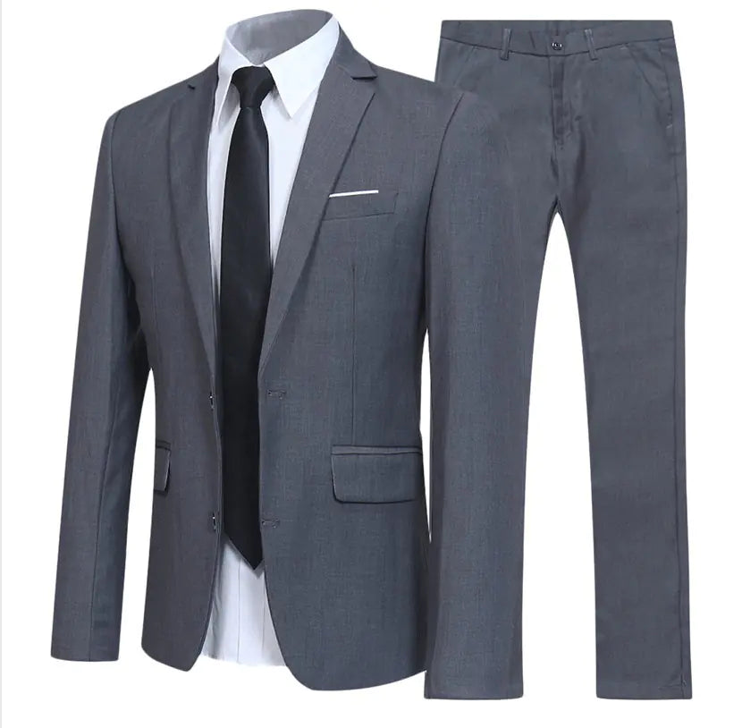 Men's Slim Fit Formal Suit for Weddings and Business