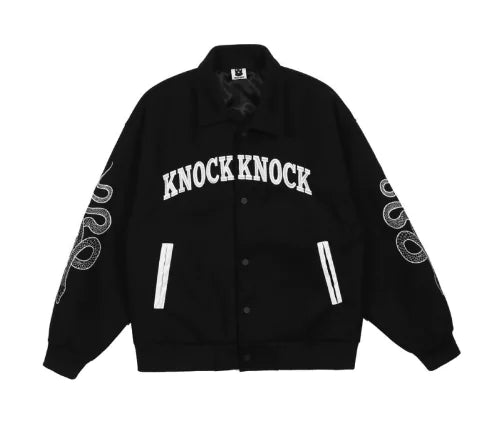 American Street Style Letter Print Loose Jacket