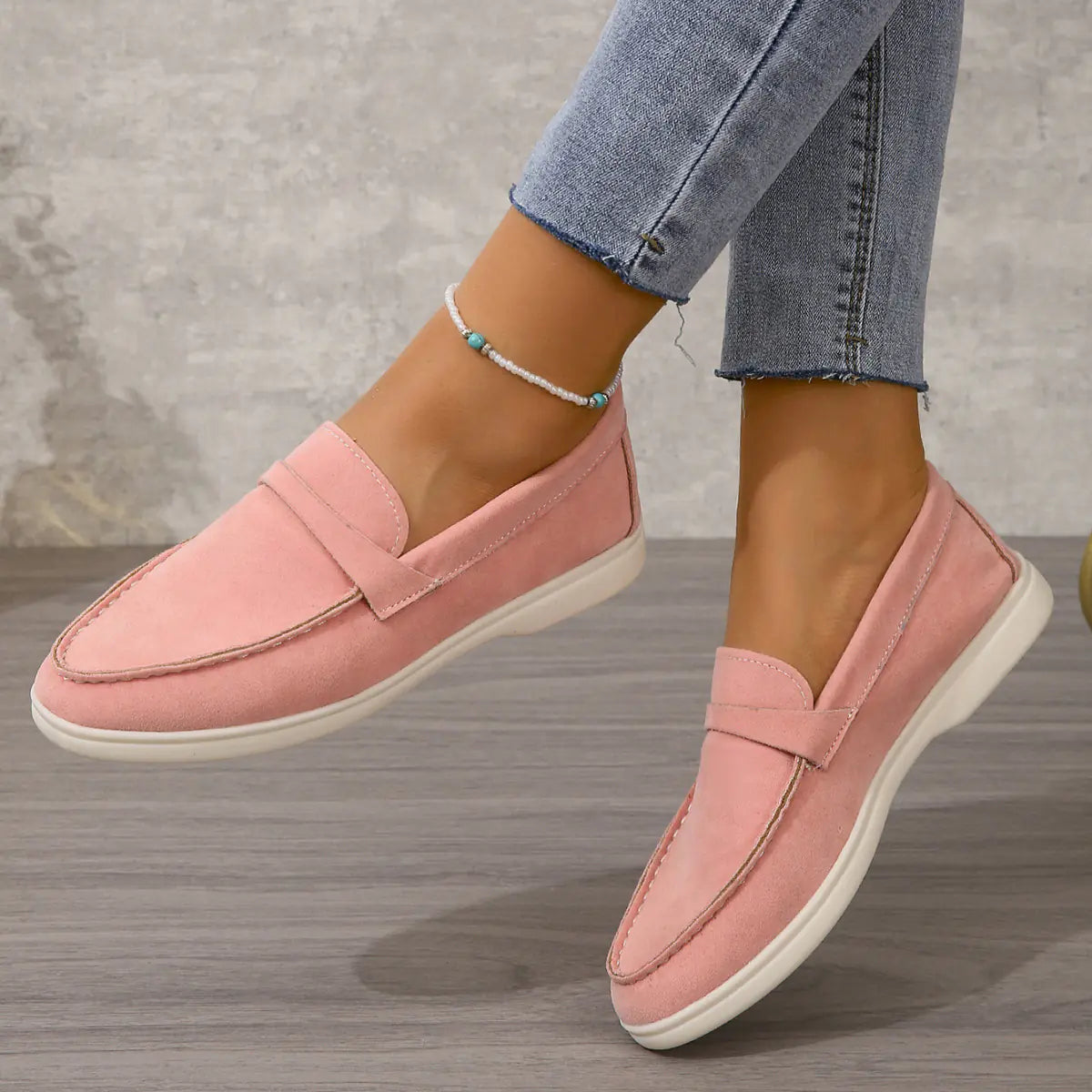Women's Suede Loafers - Retro Casual Flats, Plus Size