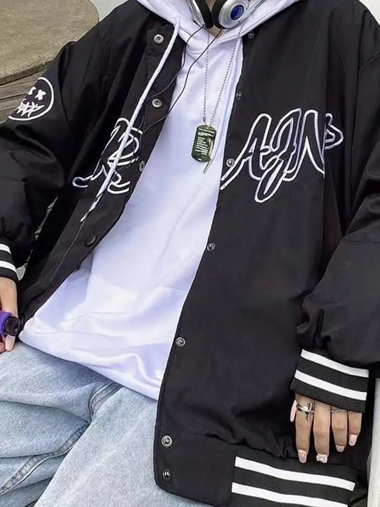 Stylish Graphic Print Loose Thermal Jacket for Women