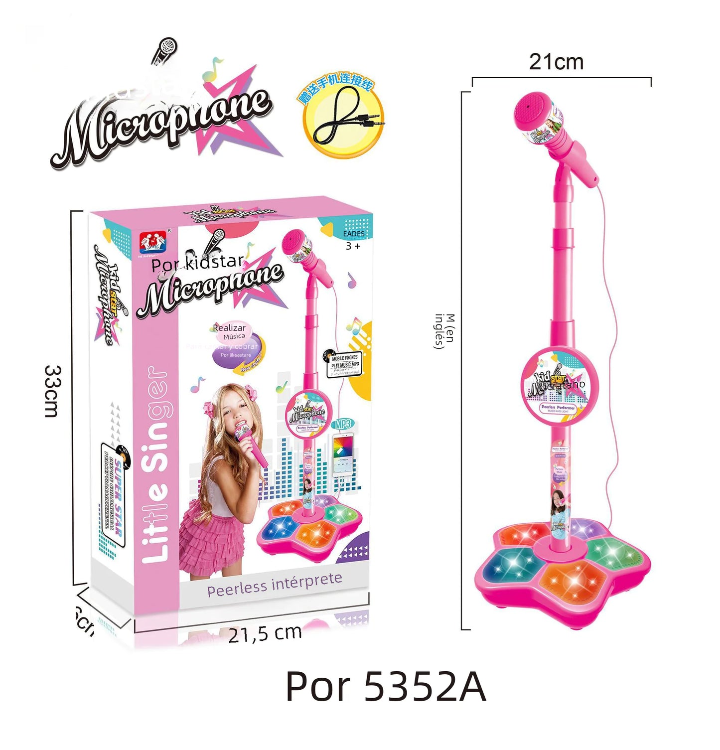 Children's Karaoke Microphone with Stand Toy