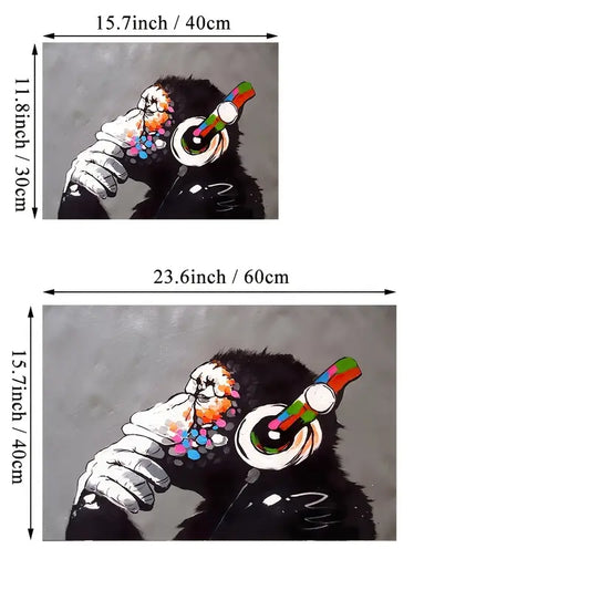 Funny Monkeys Bathroom Poster - Canvas Wall Art Decor