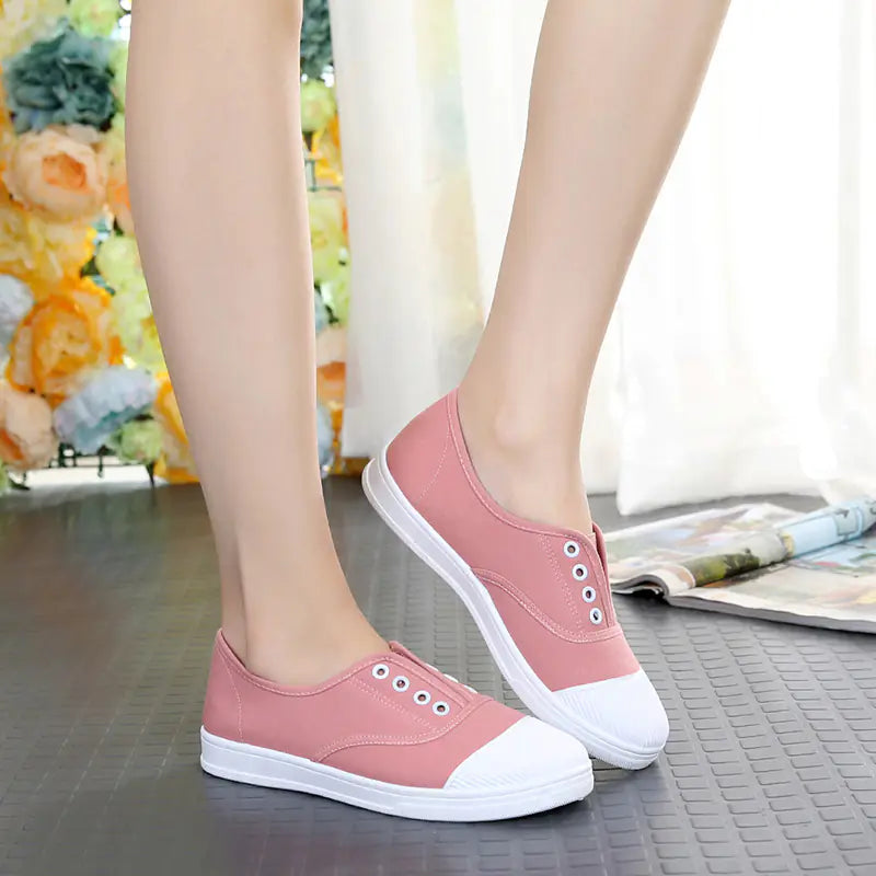 Low Top Canvas Slip-On Sneakers