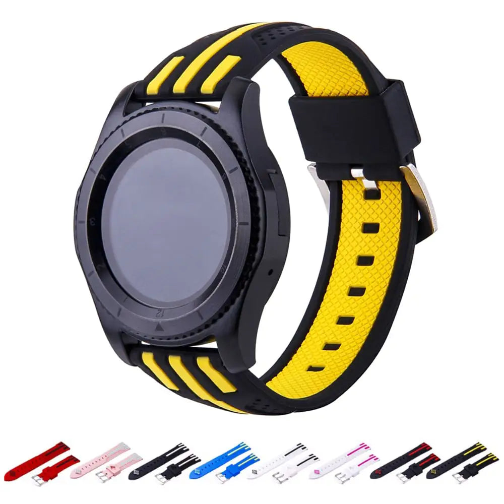 Smart Dual Color Silicone Stripe Watch Strap
