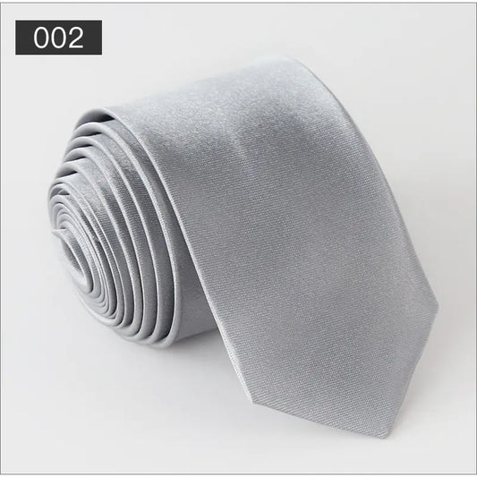 Solid Color Narrow Shiny Tie for Men - Wholesale Stock