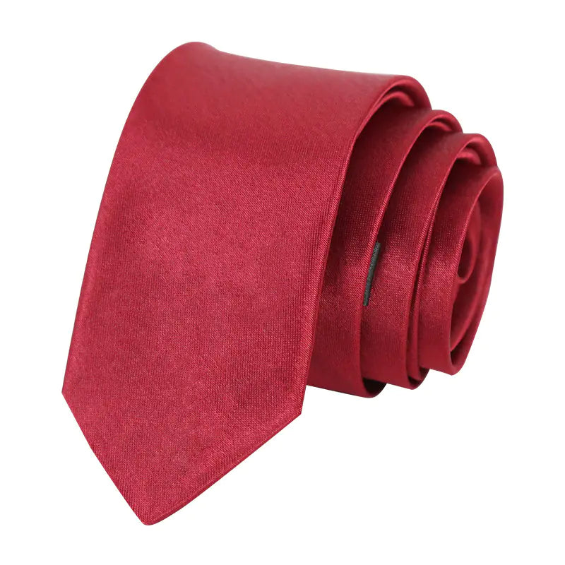 Solid Color Narrow Shiny Tie for Men - Wholesale Stock