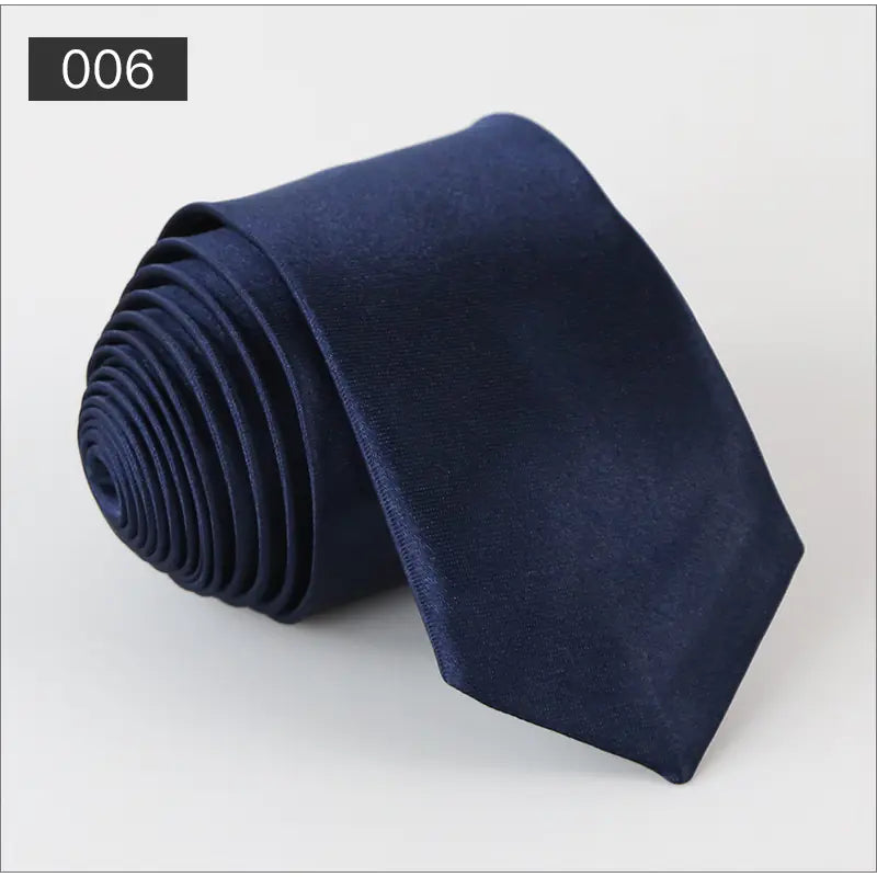 Solid Color Narrow Shiny Tie for Men - Wholesale Stock