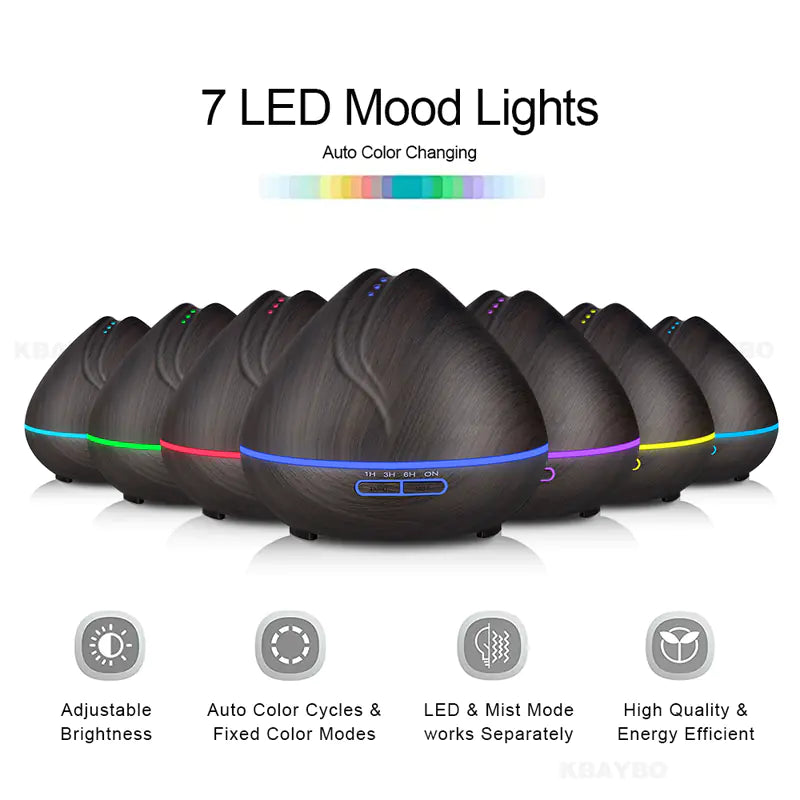 Wood Grain Humidifier with Essential Oil Diffuser