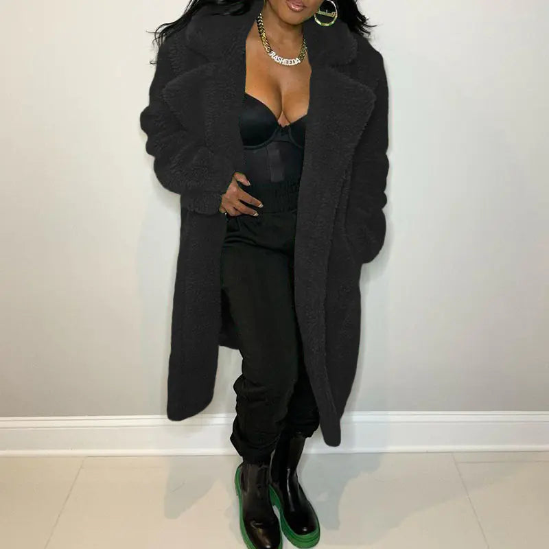 Women's Stylish Long Sleeve Lapel Trench Coat