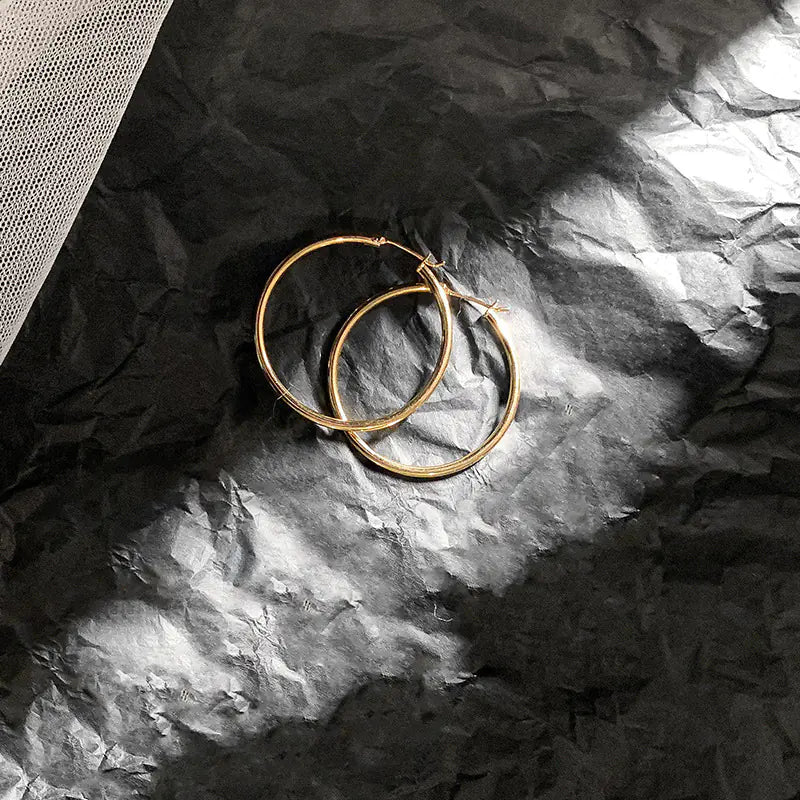 14K Gold-Plated Oversized Circle Hoop Earrings