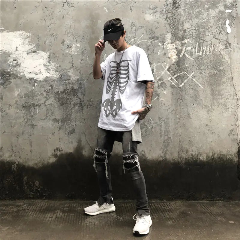 3M Reflective Skeleton Graphic Loose T-Shirt