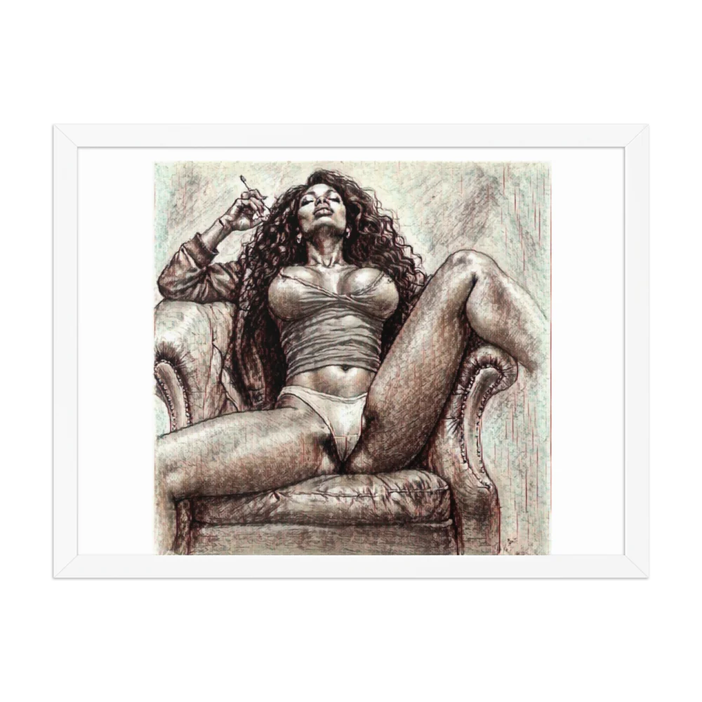 Erotic Art on Enhanced Matte Paper Framed Poster (in)
