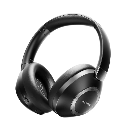Active Noise Cancelling Headphones Over Ear Headphones Wireless Bluetooth with Mic 80H Playtime Bluetooth Headphones Deep Bass Lightweight Comfortable Wireless Headphones for Travel Home Office
