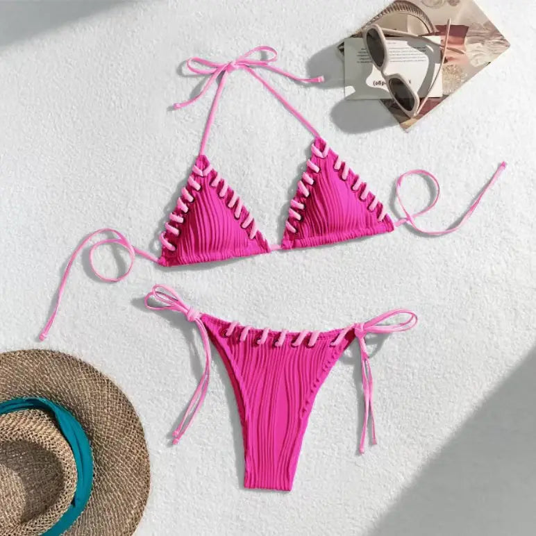 Sexy Solid Color Bikini Set