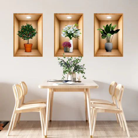 3D Effect Self-Adhesive Plant Wall Art Decor