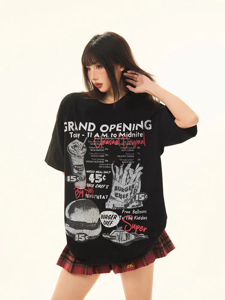 American Style Women's O-Neck Letter Print T-Shirt