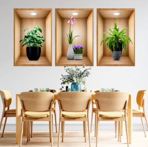 3D Effect Self-Adhesive Plant Wall Art Decor