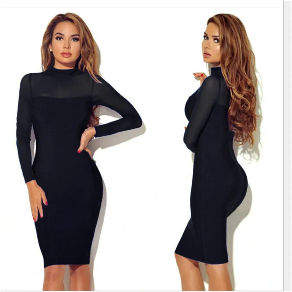 Long Sleeve Sheer Dress