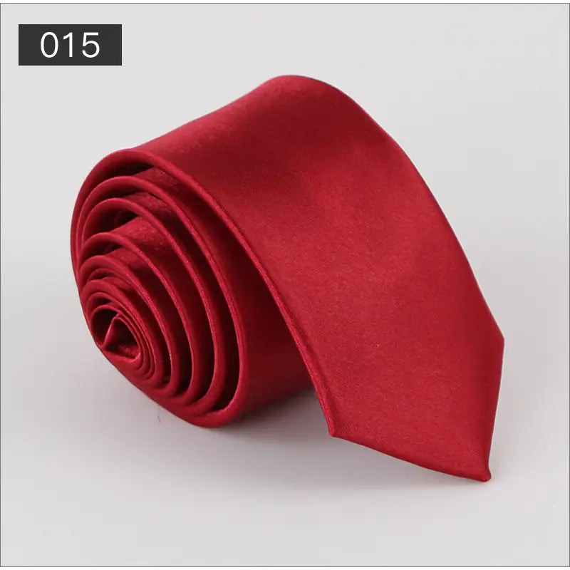 Solid Color Narrow Shiny Tie for Men - Wholesale Stock