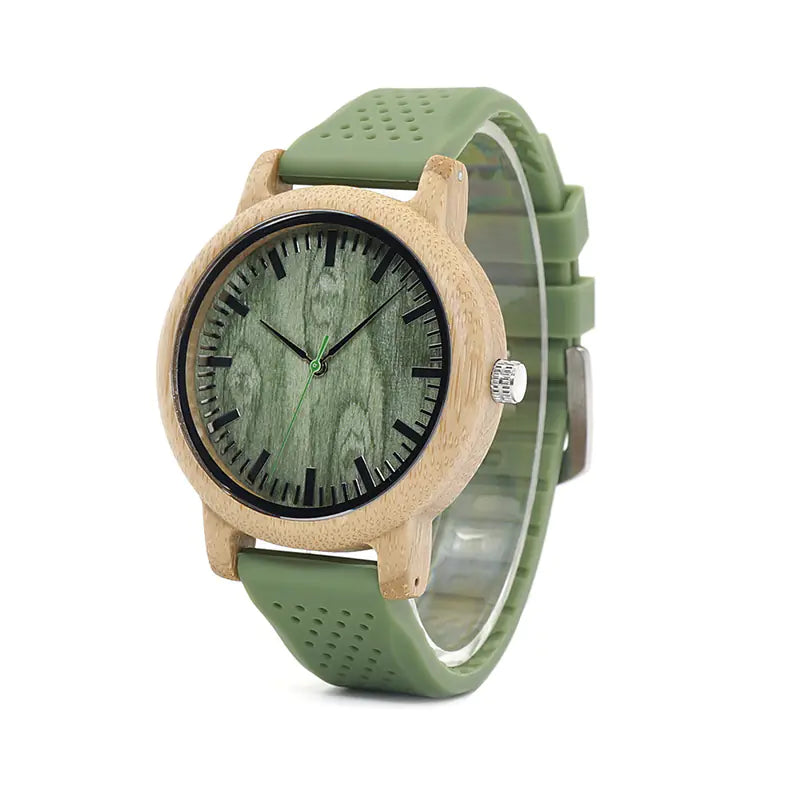Bamboo Wood and Silicone Watches Available