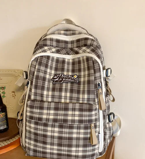 Vintage Plaid Art Style Women's Tote & Backpack