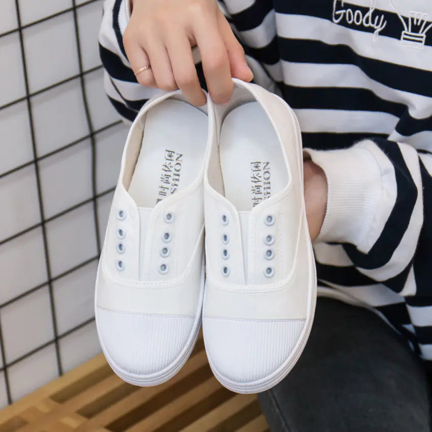 Low Top Canvas Slip-On Sneakers