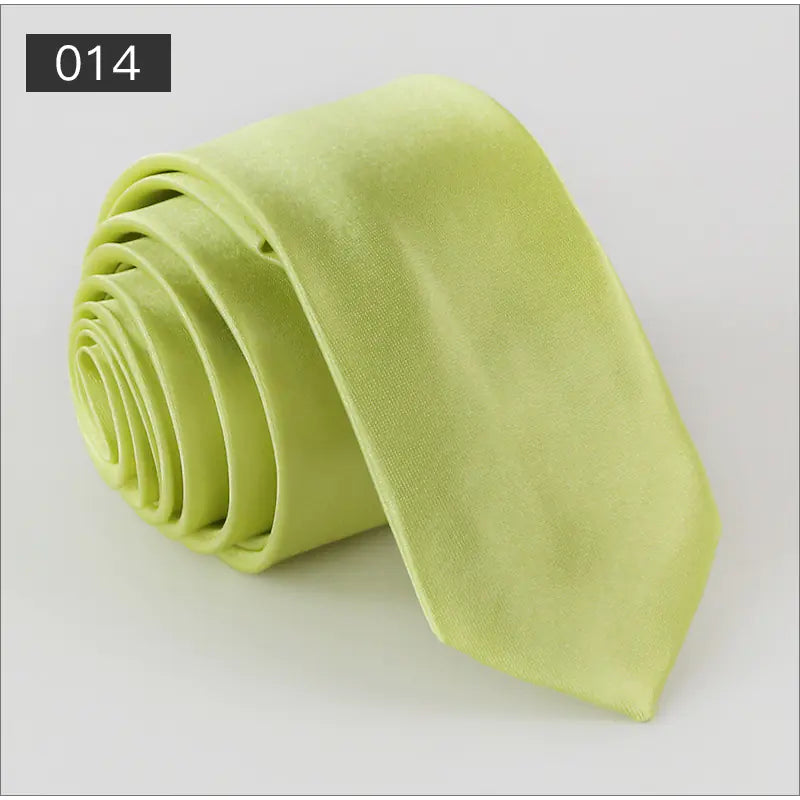 Solid Color Narrow Shiny Tie for Men - Wholesale Stock