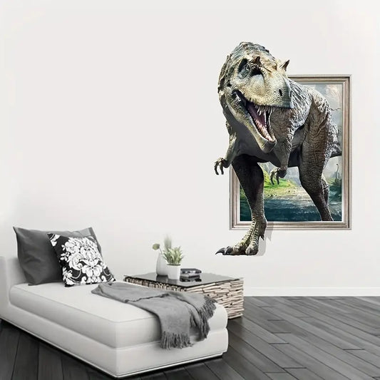 3D Dinosaur Wall Art Sticker - Creative Design (1pc)