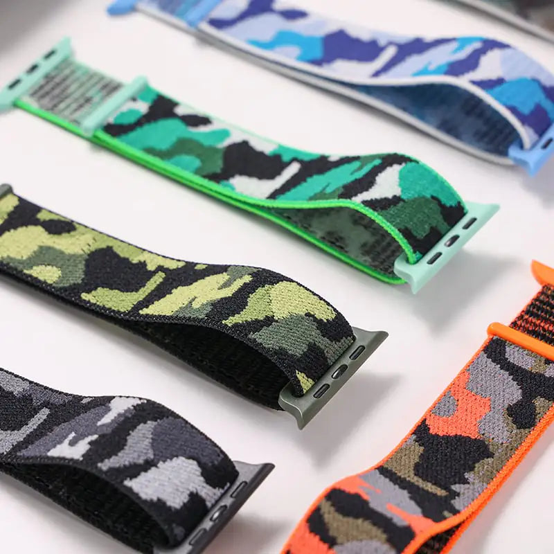 Woven Camouflage Nylon Loop Sports Watch Strap